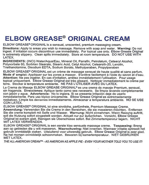 Elbow Grease Original Cream Jar B. Cumming Company INC