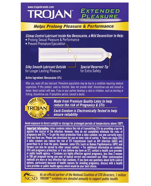 Trojan Extended Pleasure Condoms Paradise Marketing