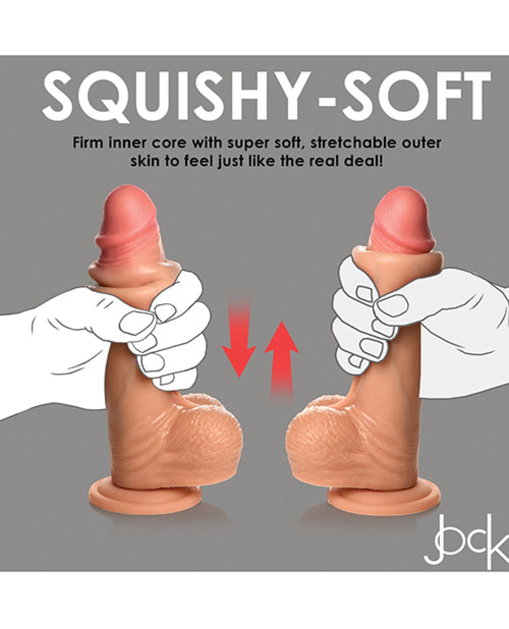Curve Toys Jock Real Skin Silicone 8" Dildo w/Balls Curve Toys C/o Xr