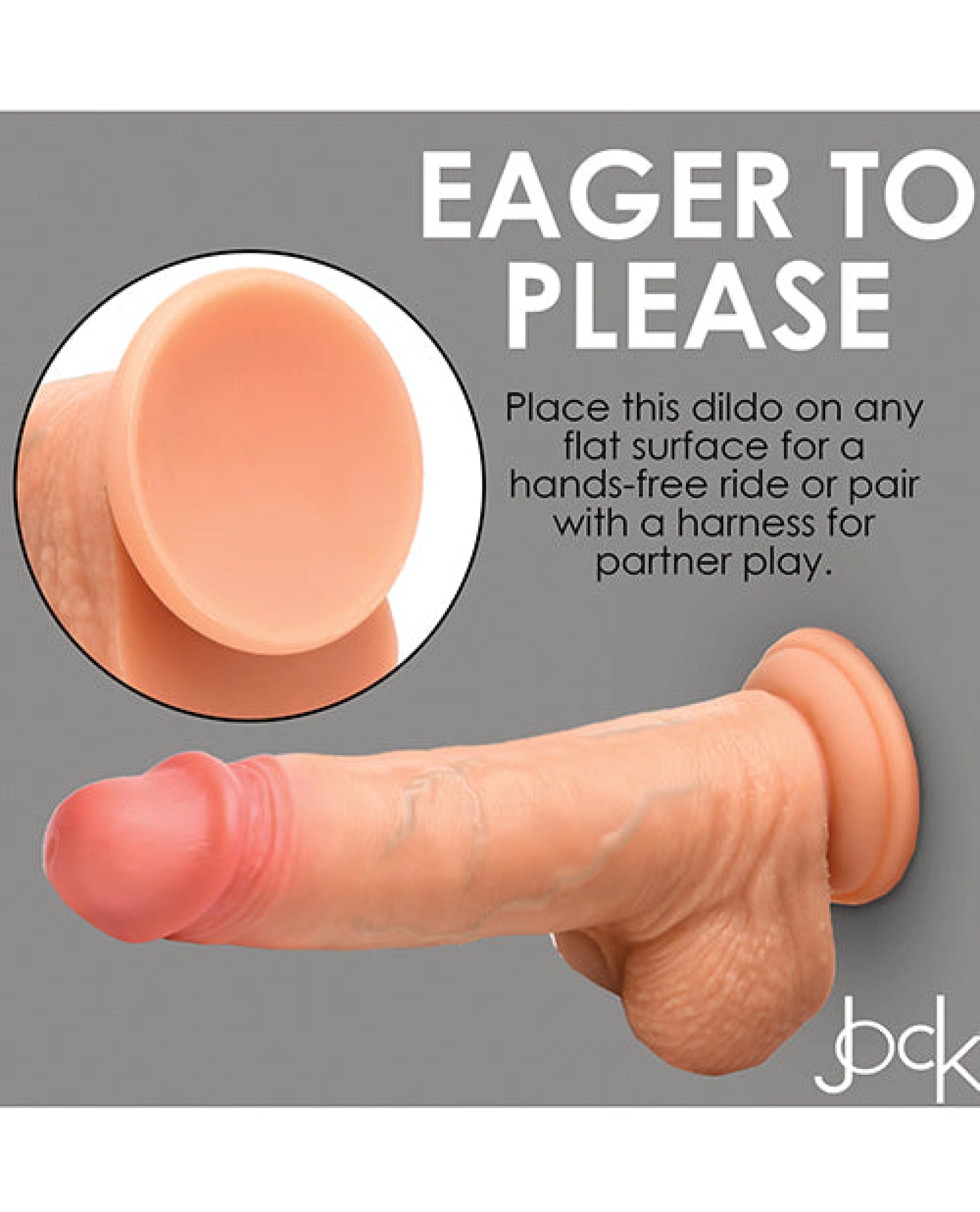 Curve Toys Jock Real Skin Silicone 8" Dildo w/Balls Curve Toys C/o Xr