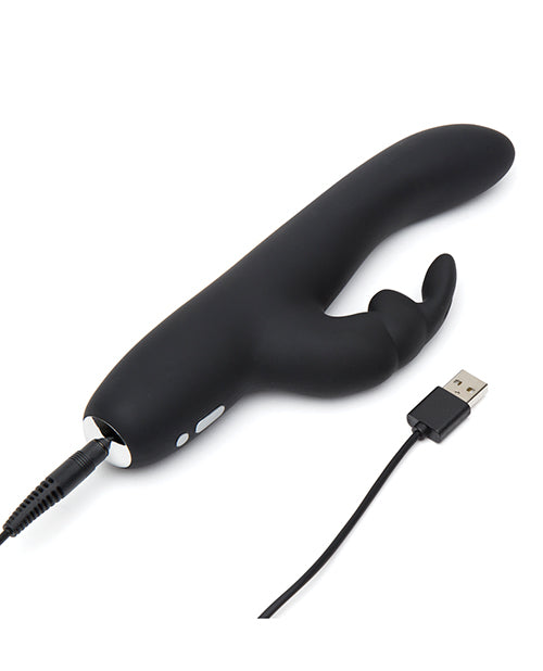 Fifty Shades of Grey Greedy Girl Rechargeable Slimline Rabbit Vibrator - Black Lovehoney C/o Wow Tech