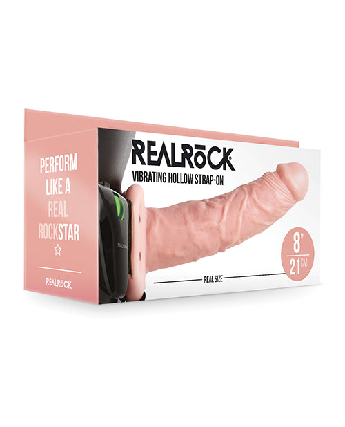Shots Realrock 8" Vibrating Hollow Strap On W/o Balls Shots America LLC