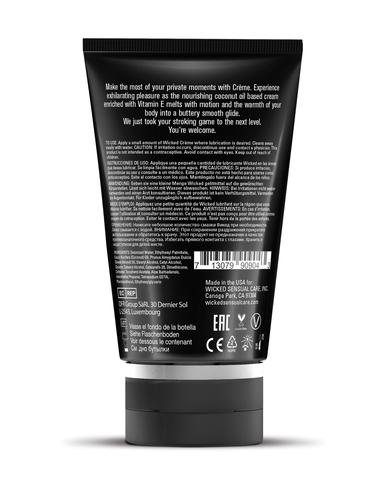 Wicked Sensual Care Creme Stroking and Massage Cream - 4 oz Wicked Sensual Care