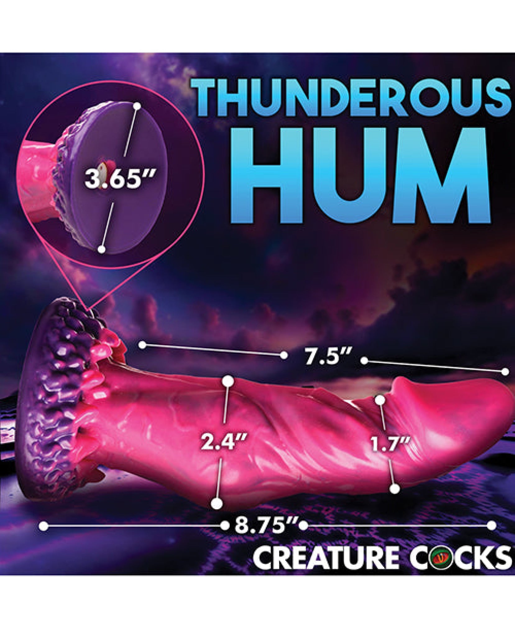 Creature Cocks Xenox Vibrating Silicone Dildo w/Remote - Pink/Purple Xr LLC