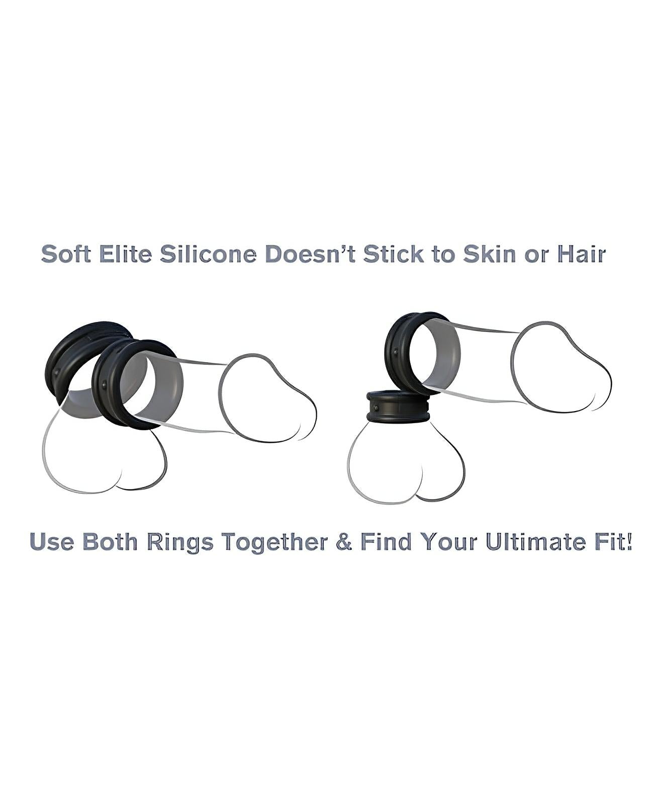 Fantasy C-ringz Max Width Silicone Rings - Black Pipedream®