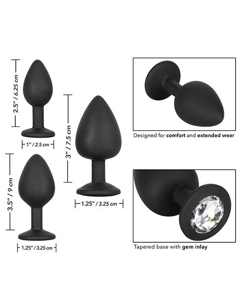Silicone Gem Anal Kit - Black California Exotic Novelties