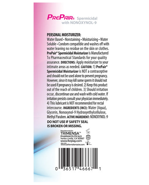 Prepair Spermicidal Lubricant Trimensa Corp