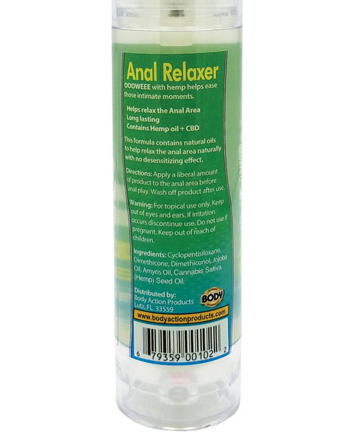 Ooowee Anal Relaxing Lubricant w/Hemp Seed Oil - 1.7 oz Body Action Products