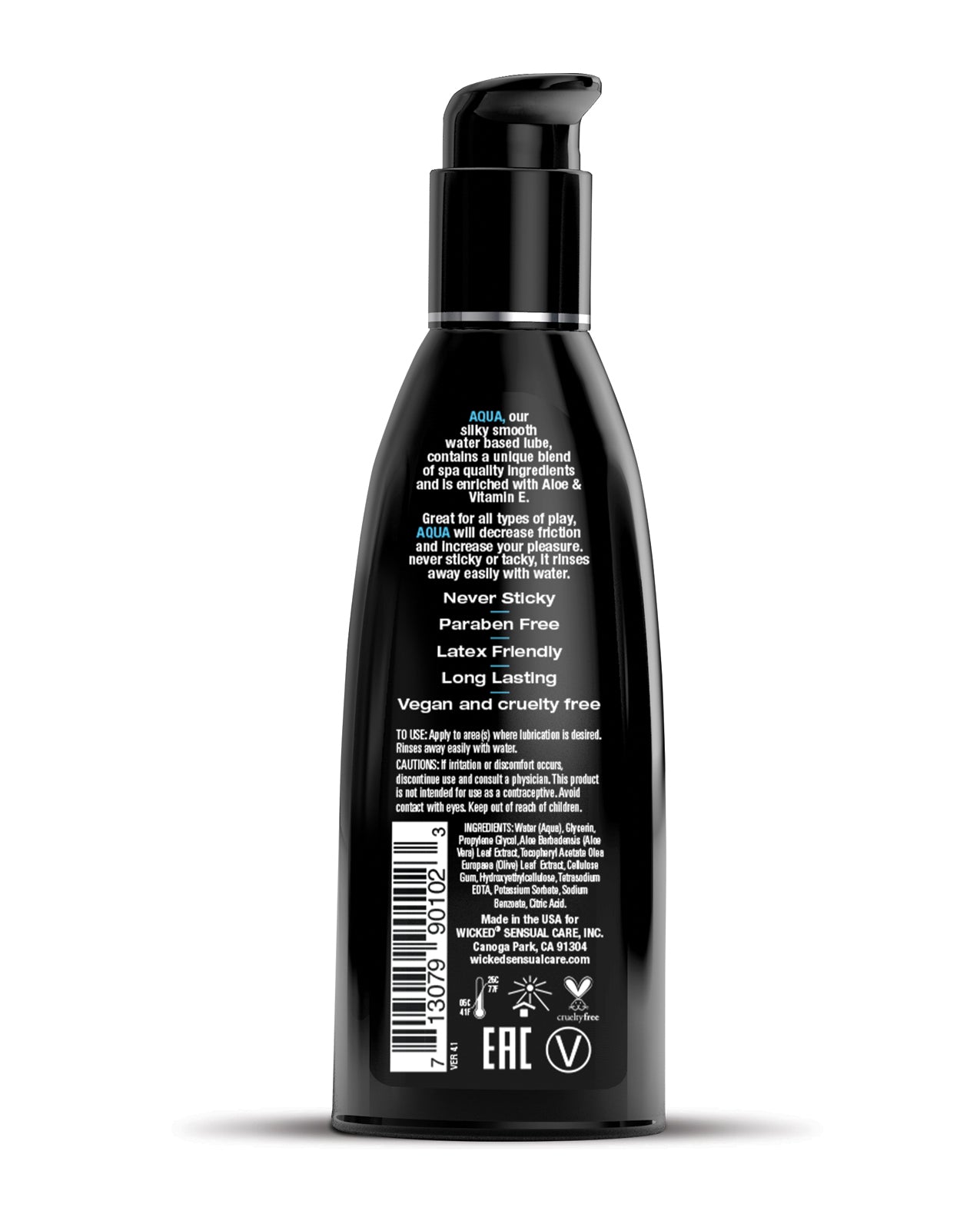 Wicked Sensual Care Aqua Water Based Lubricant - Oz Wicked Sensual Care