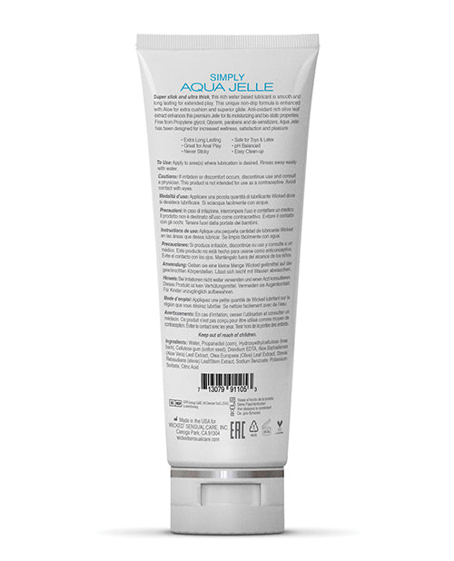 Wicked Sensual Care Simply Aqua Jelle Water Based Lubricant Wicked Sensual Care