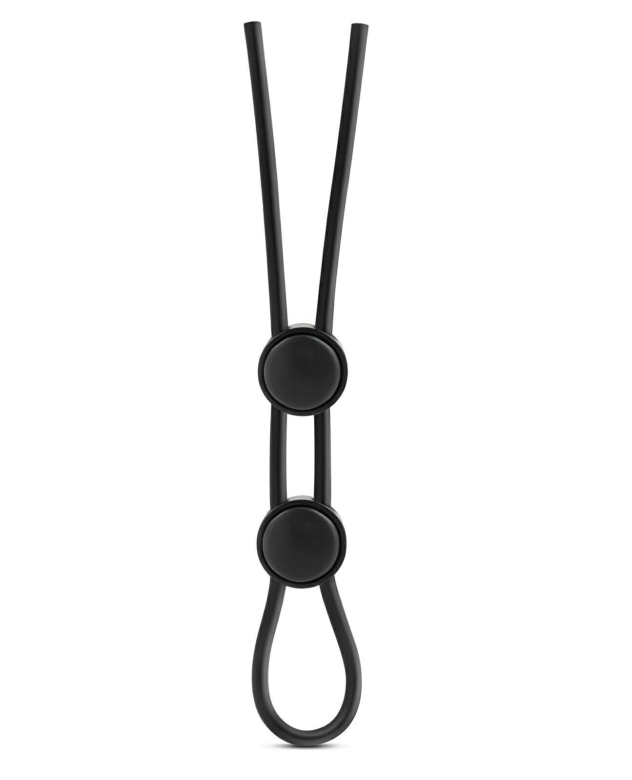 Blush Stay Hard Silicone Double Loop Cock Ring - Black Blush