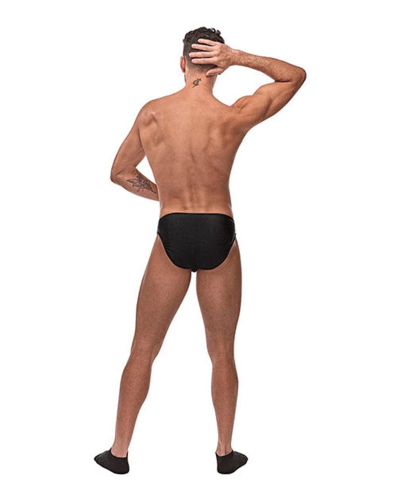 Male Power Nylon Spandex Pouchless Brief Black O-s Comme Ci Comme Ca
