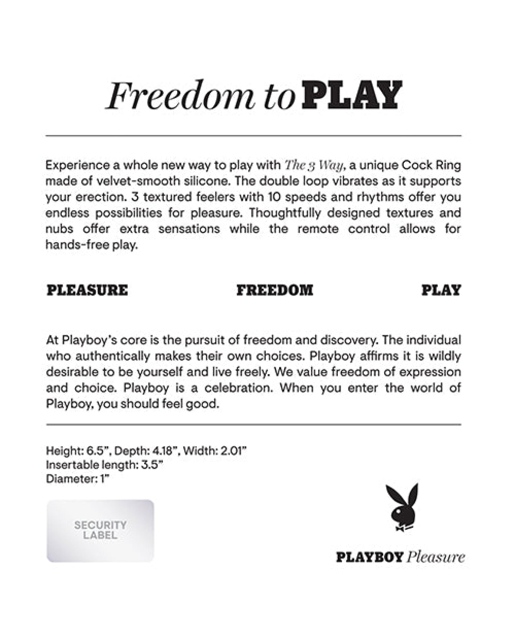 Playboy Pleasure The 3 Way Cock Ring - 2 Am Playboy