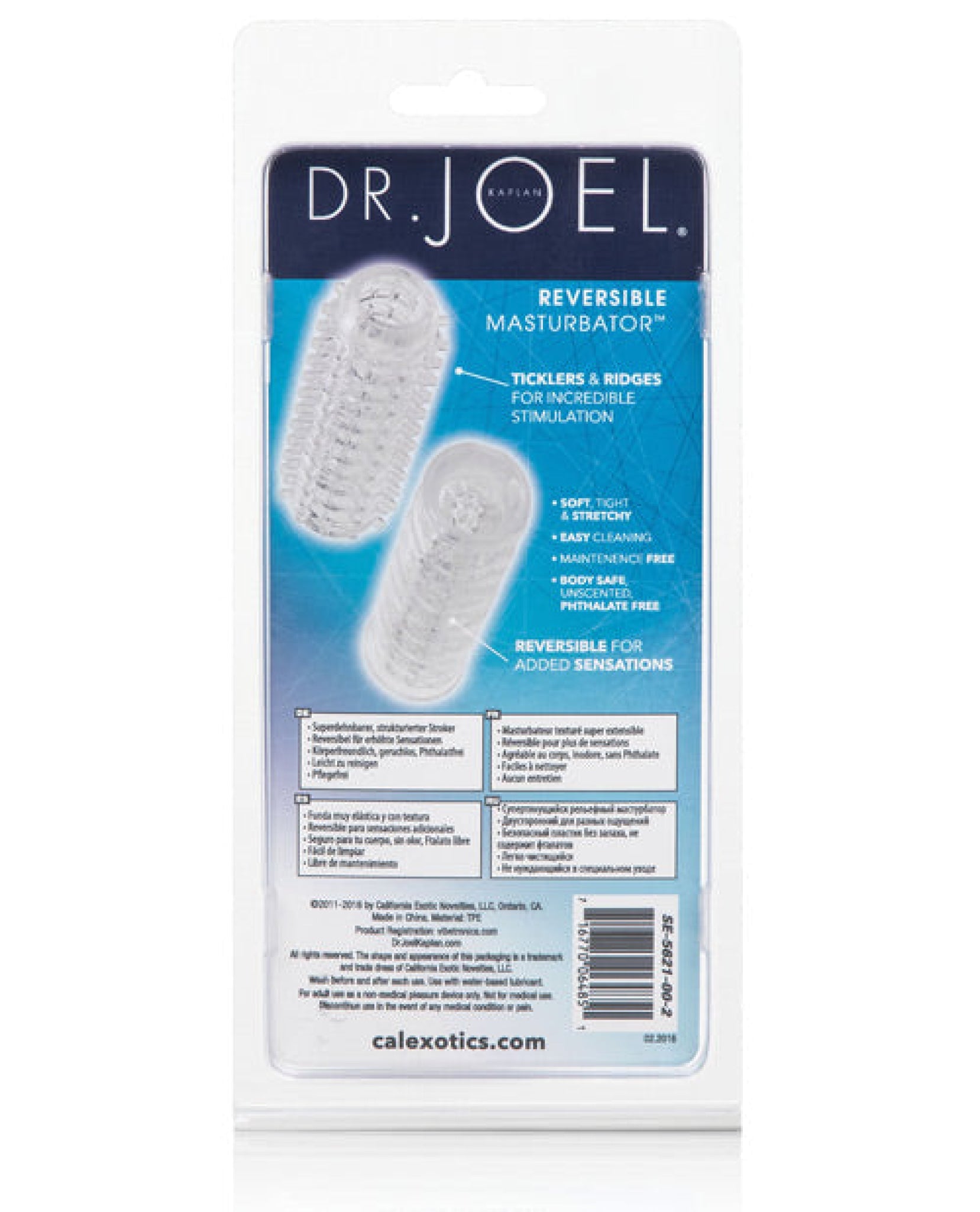 Dr Joel Kaplan Reversible Masturbator - Clear Dr. Joel Kaplan